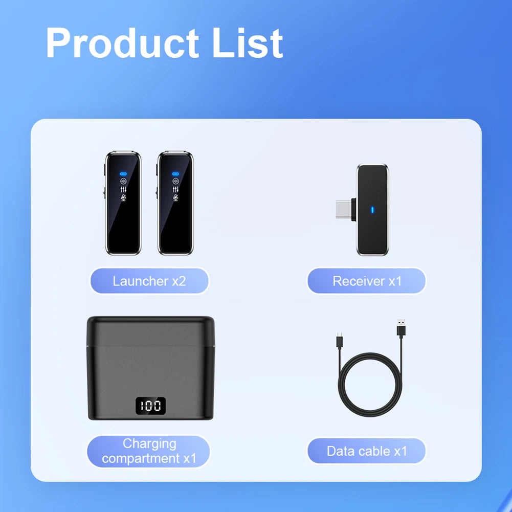 Dual Wireless Lavalier Mic for Phone