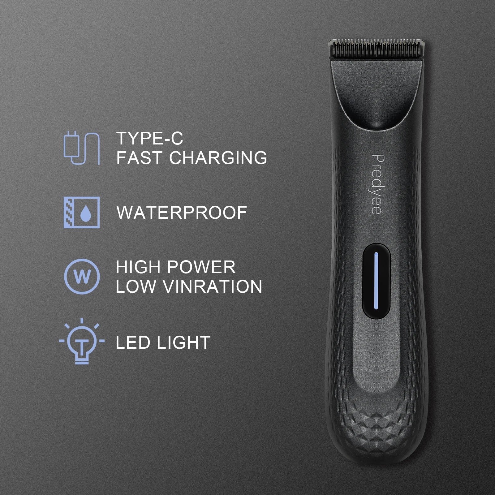 Electric Groin Hair Trimmer for Men Waterproof