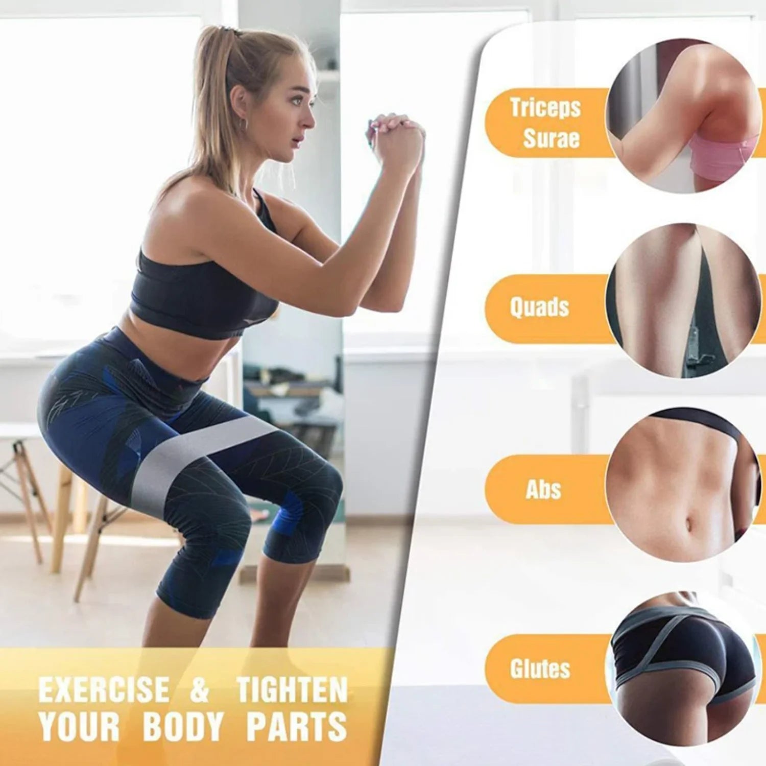 3-Piece Squat & Yoga Resistance Band Set