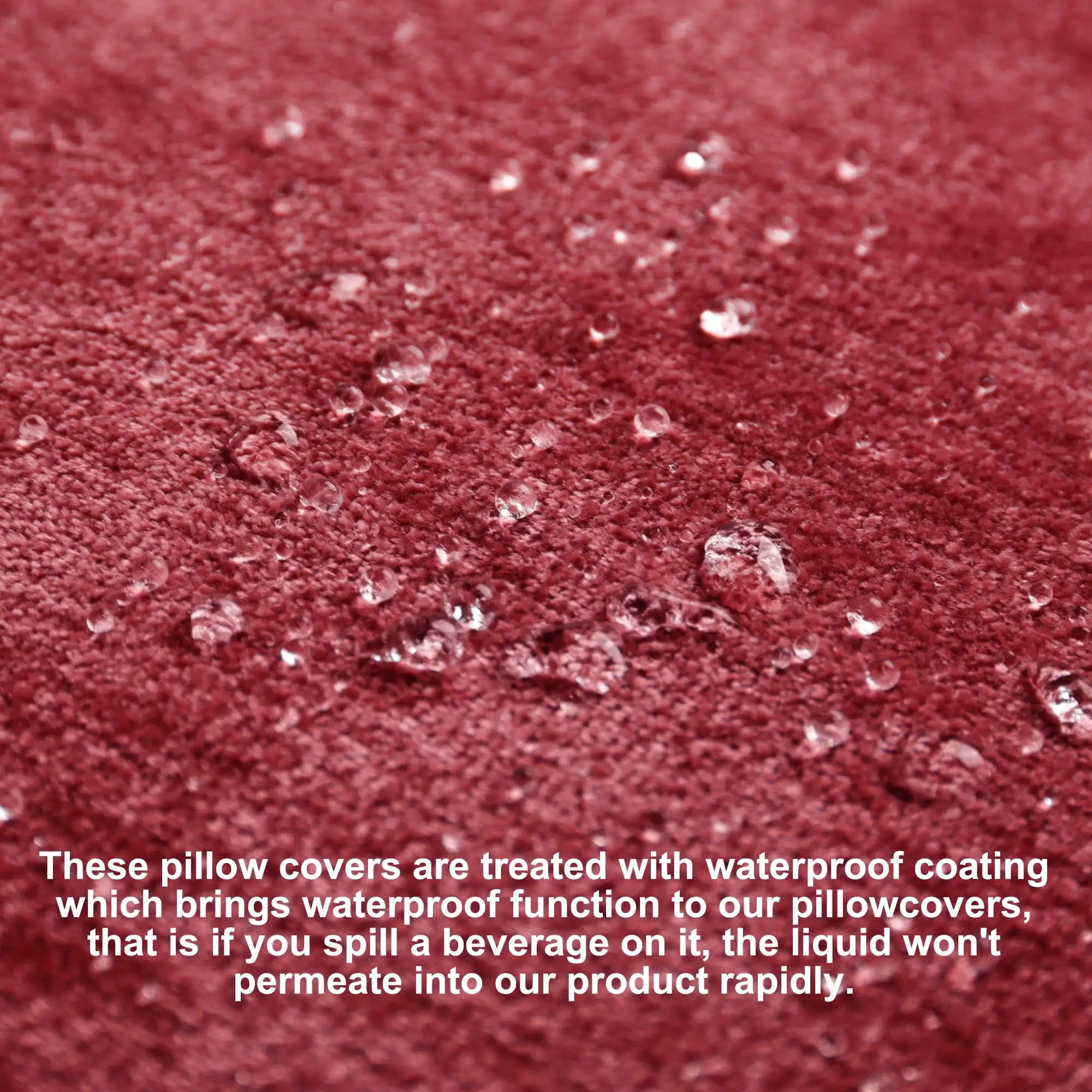 Burgundy Water Repellent Pillow Covers 20x20