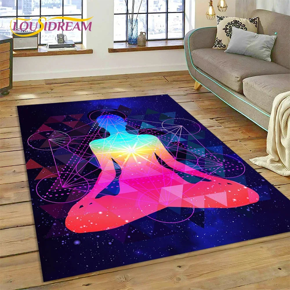 3D Rainbow Chakra Yoga Meditation Rug