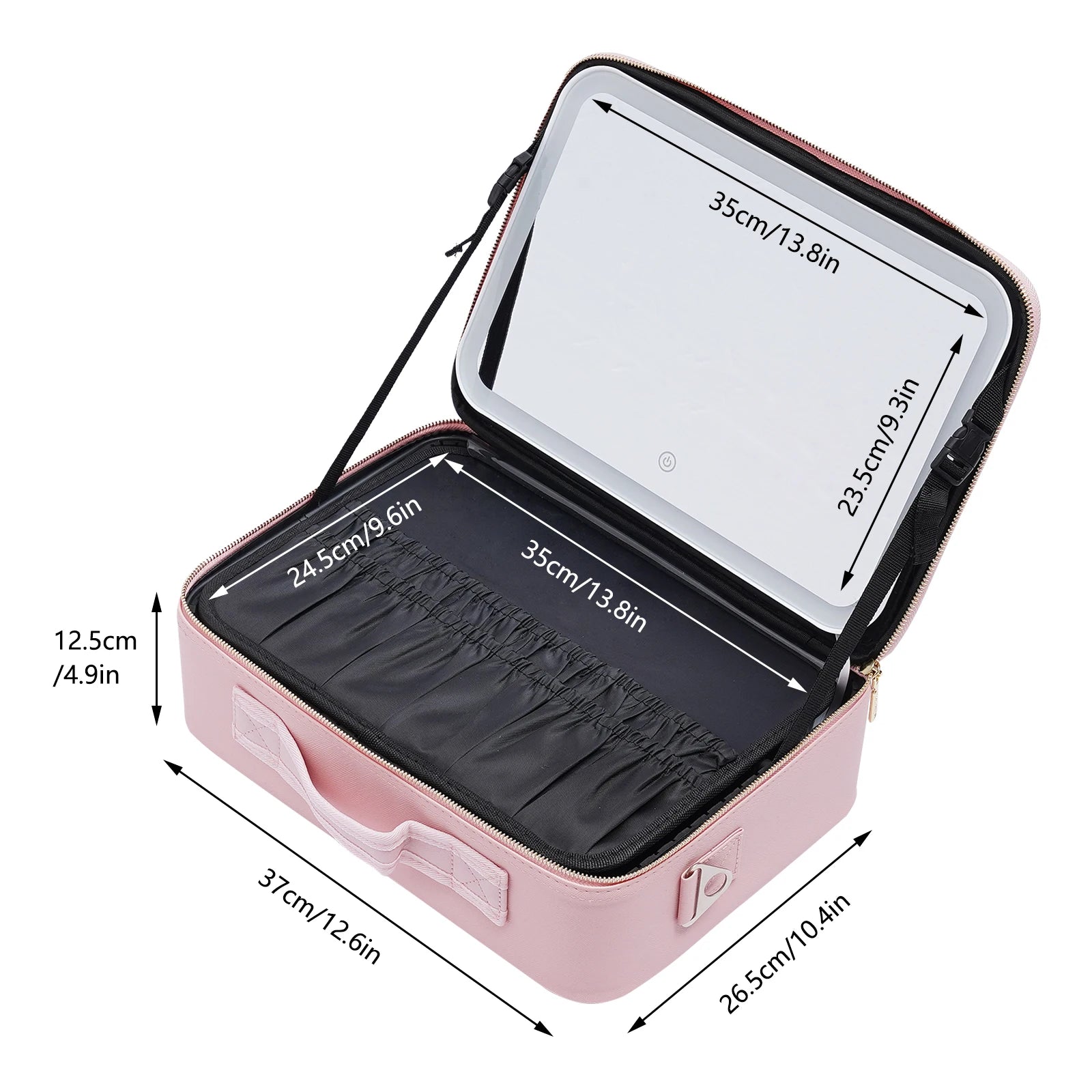 Black Pink Smart LED Makeup Case
