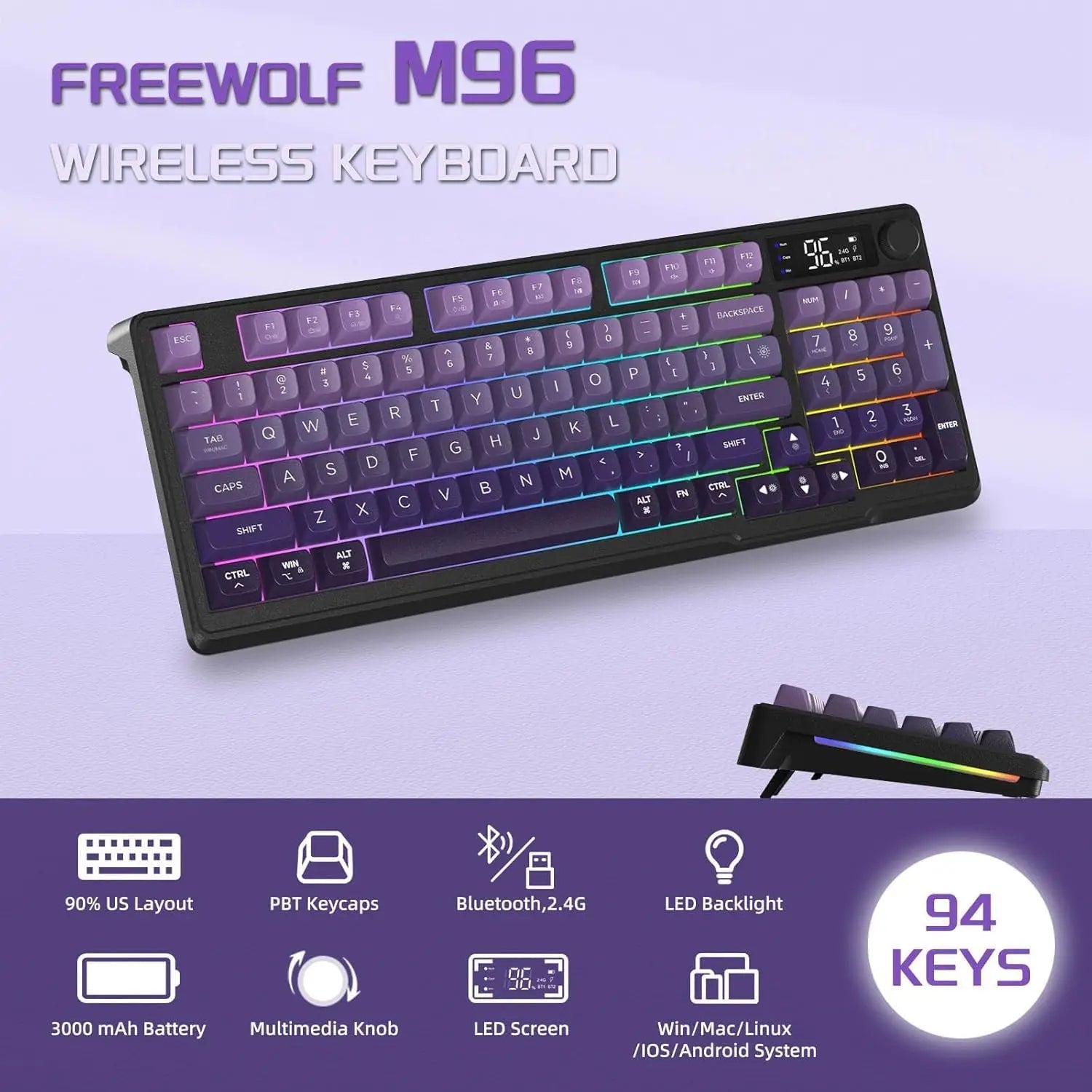 MAMBASNAKE x FREEWOLF M96 Wireless KB