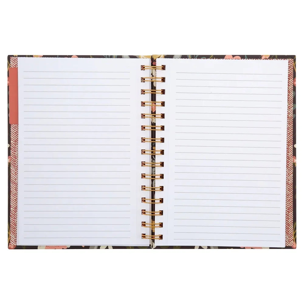 Floral Hardcover Spiral Journal 192 Pages