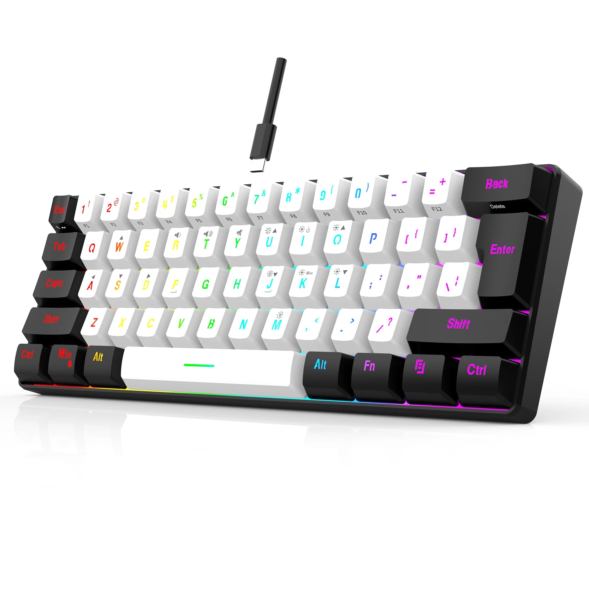 60 % RGB-Gaming-Tastatur, kabelgebunden, kompakt