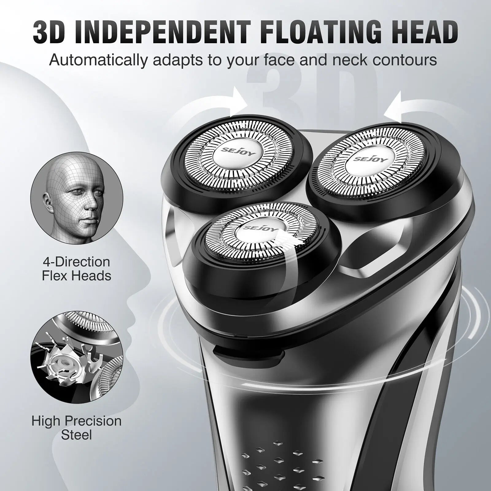 Sejoy 3D Floating Wet Dry Electric Shaver