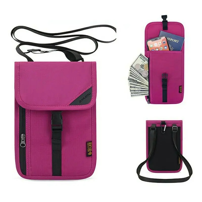 RFID Travel Neck Wallet & ID Holder
