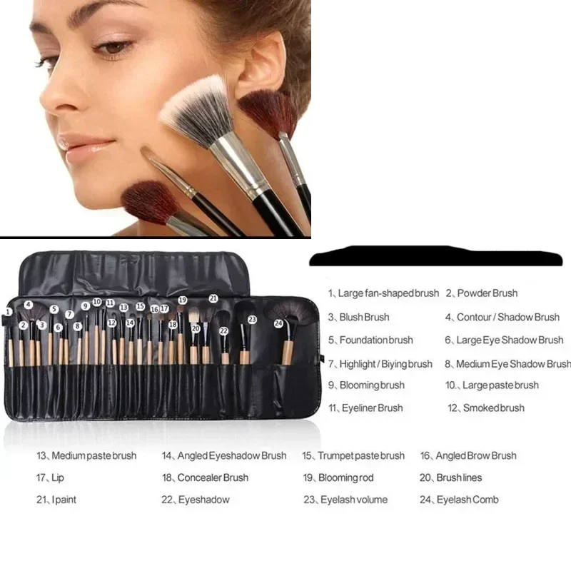 24-teiliges Make-up-Pinsel-Set mit Geschenktüte