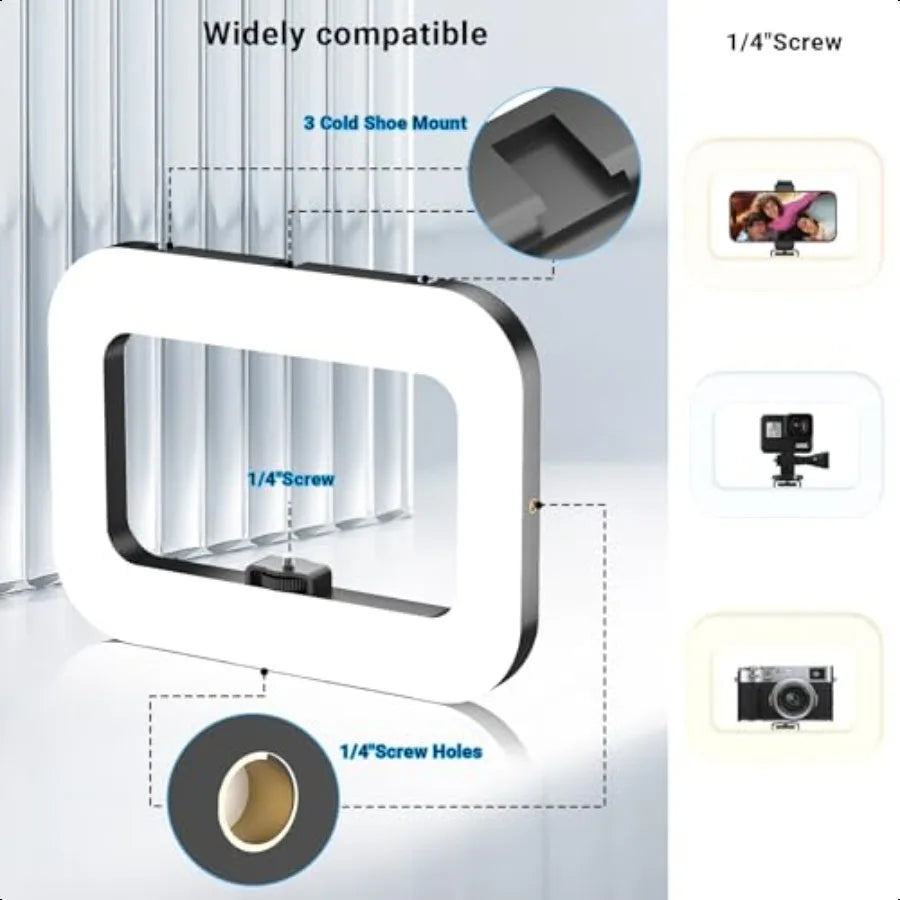 Kabelloses, wiederaufladbares quadratisches Ringlicht