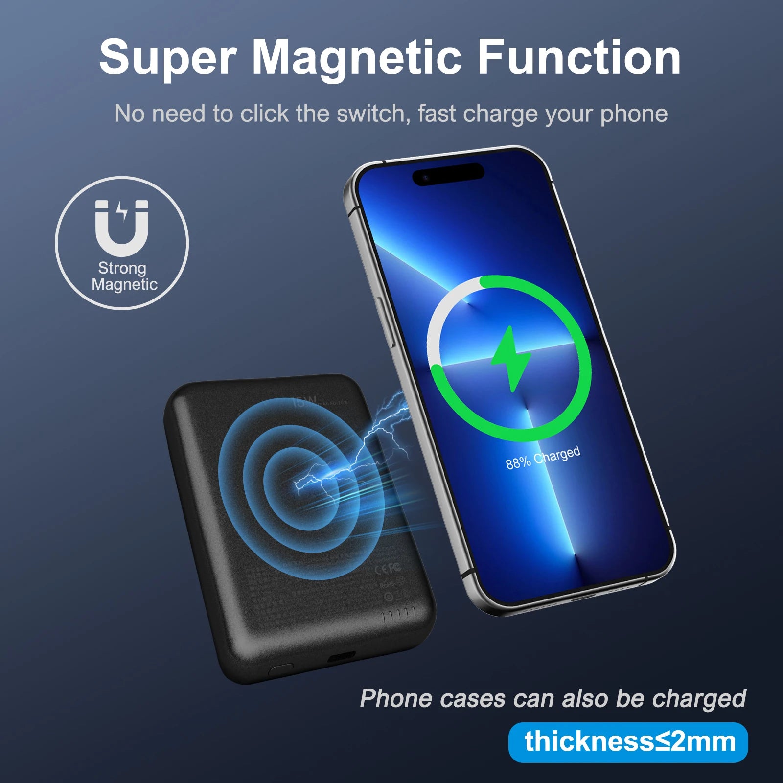Magnetische kabellose 5000-mAh-Powerbank