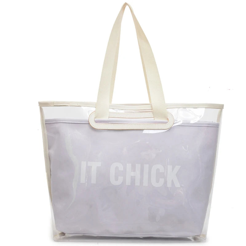 Preppy Transparent Jelly Tote Bag