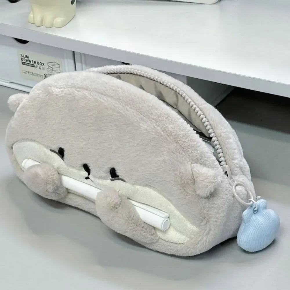 Cute Plush Otter Penguin Pencil Case