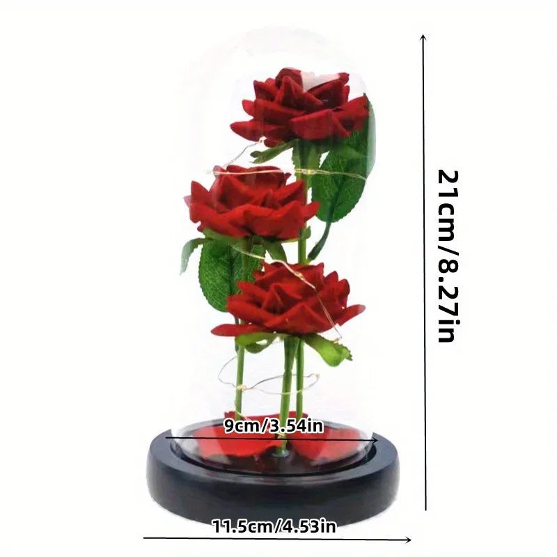 Rose Glass Dome Light-Up Gift Ornament