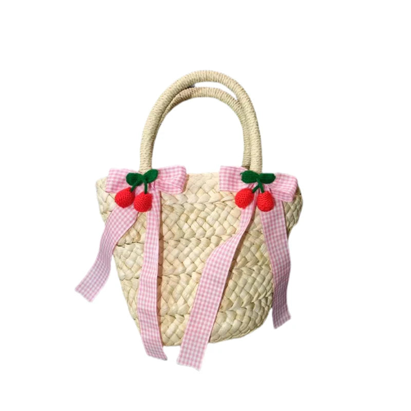 Straw Slouchy Tote Crossbody Handbag