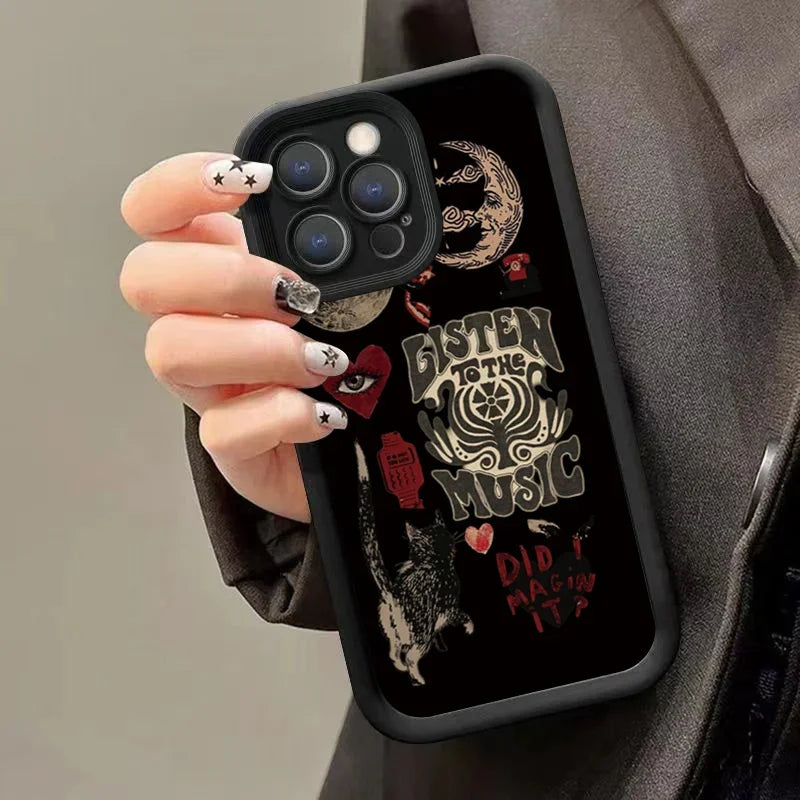 Aesthetic Sun & Moon Glass Silicone Case