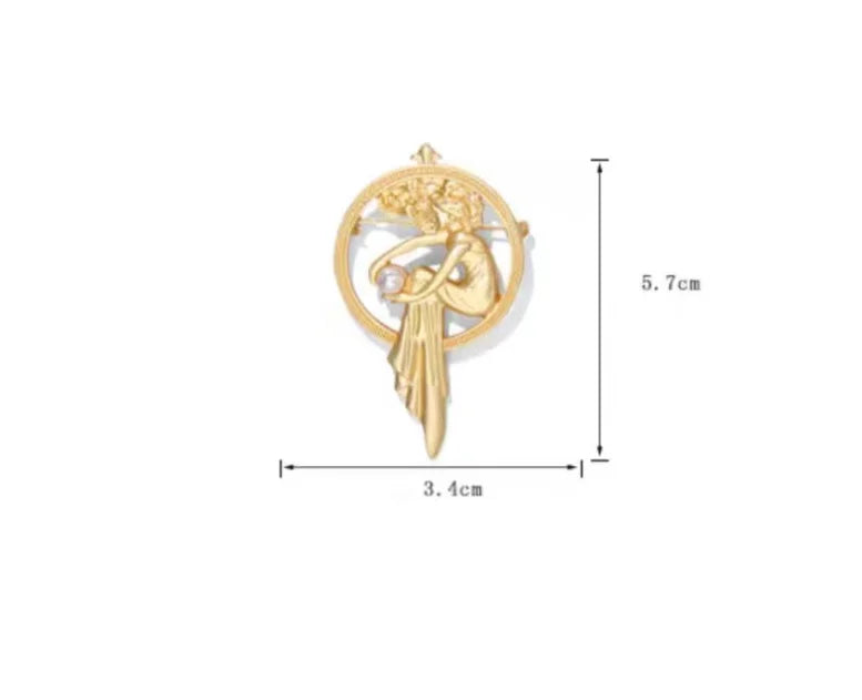 Vintage Baroque Goddess Style Brooch