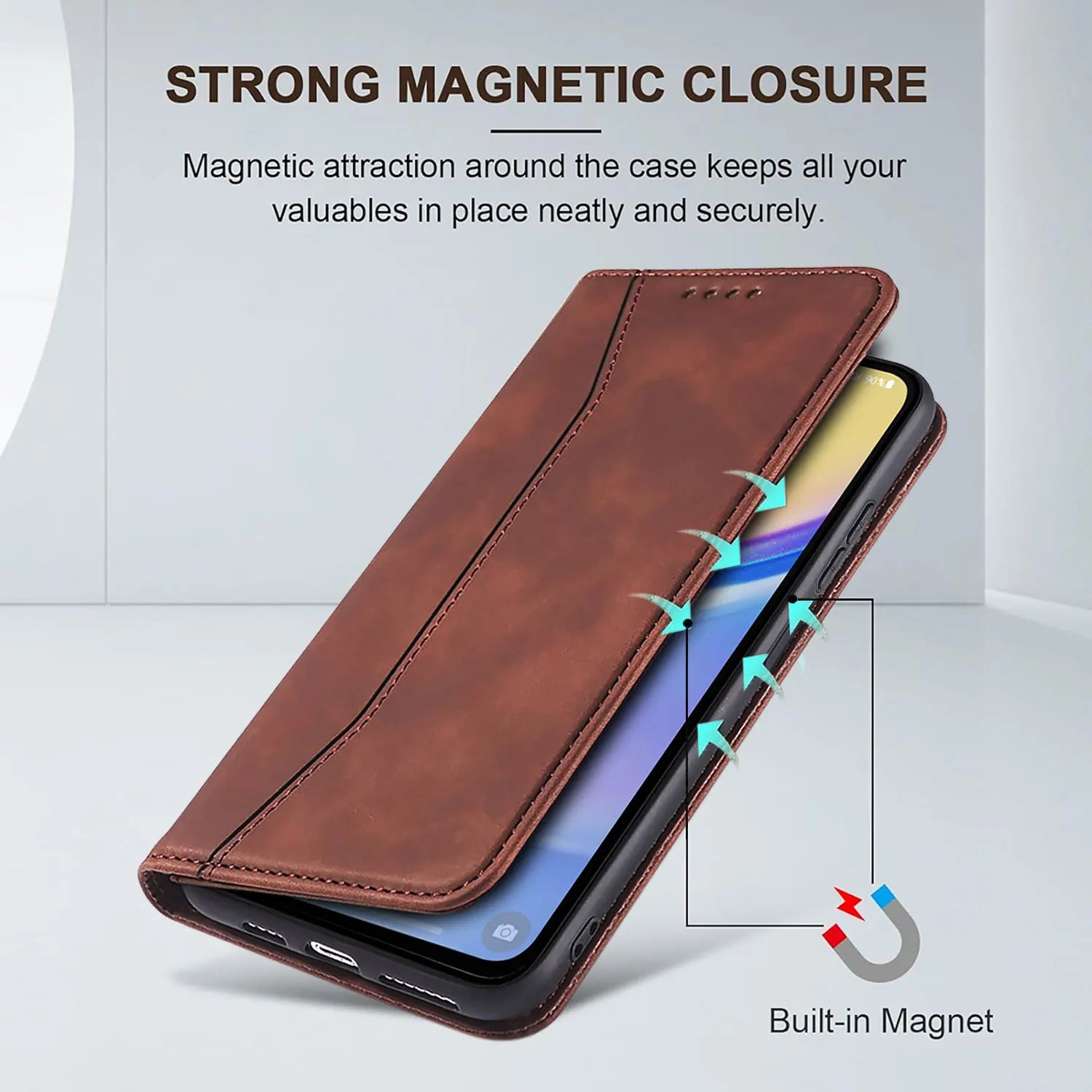 Galaxy A14 Leather Flip Wallet Case