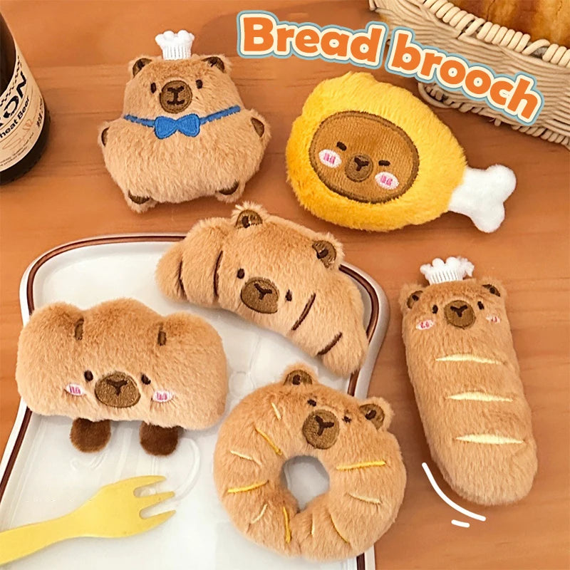 Bread Capybara Plush Doll Brooch