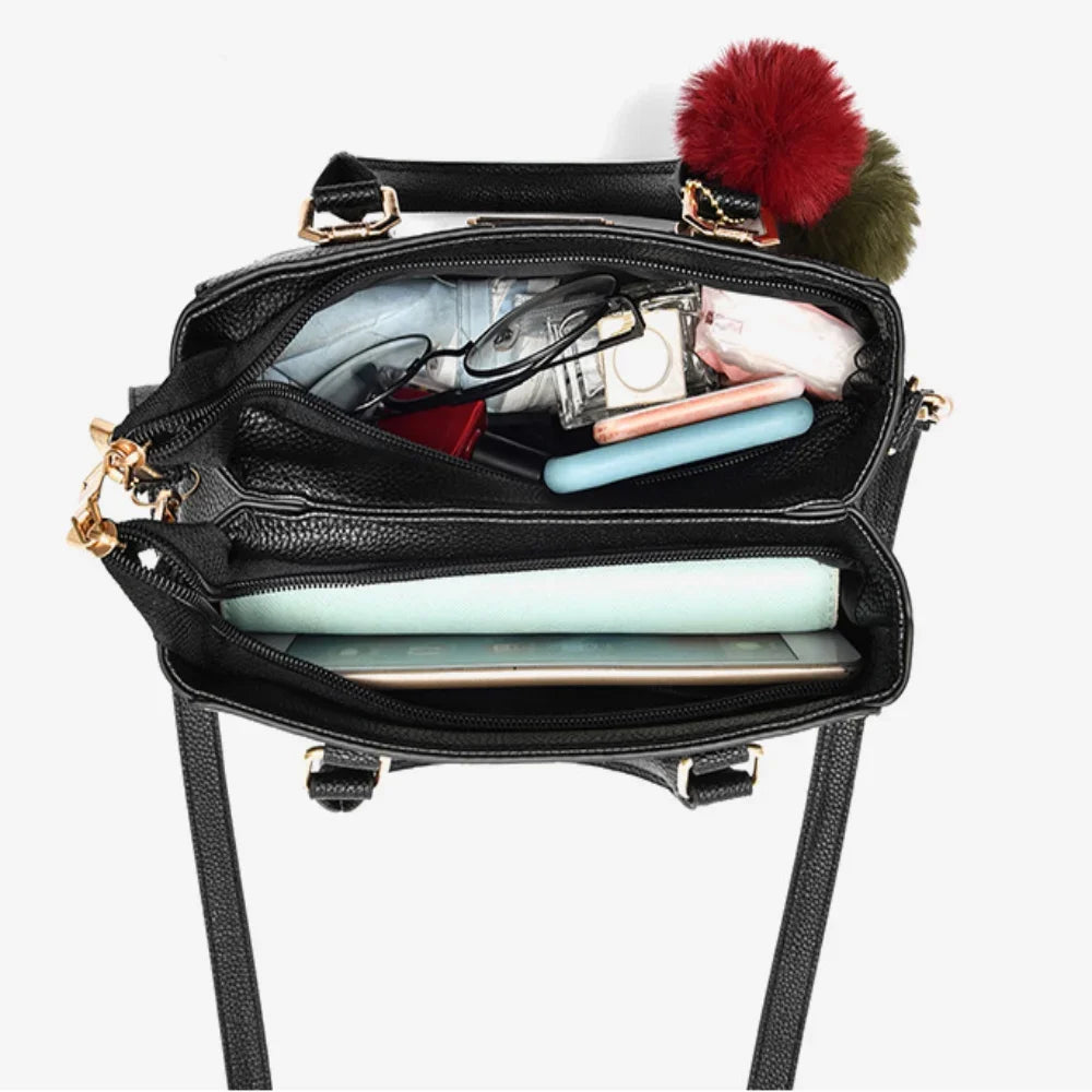 Casual Leather Shoulder Handbag