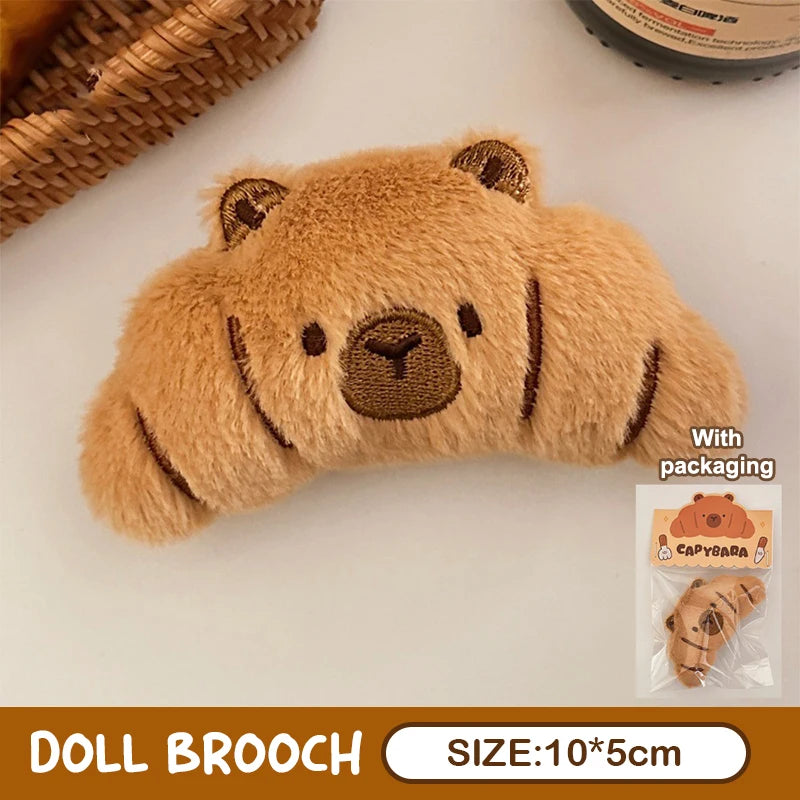Bread Capybara Plush Doll Brooch