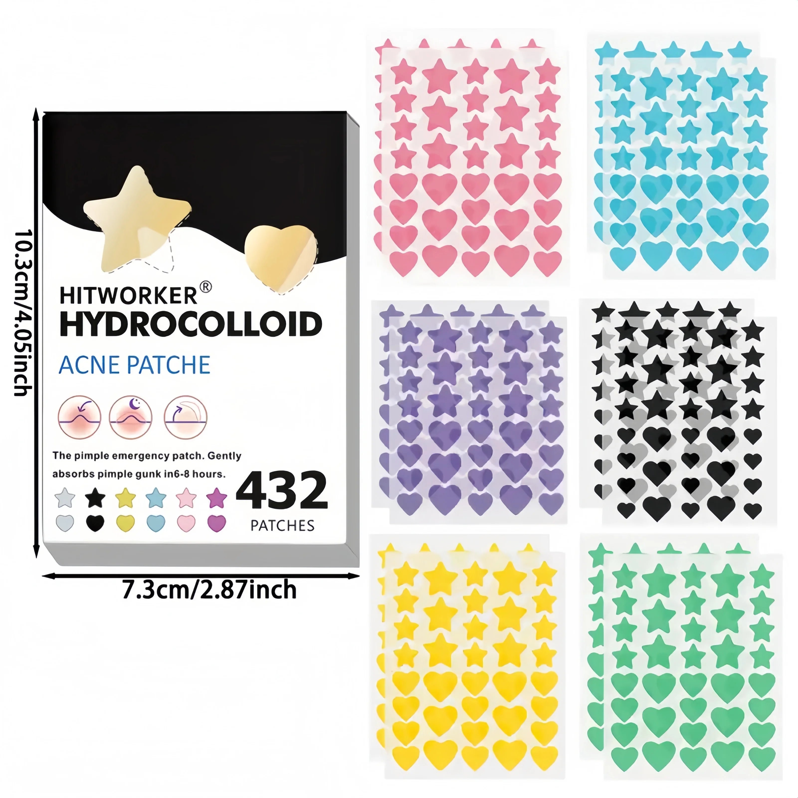 432pcs Colorful Invisible Acne Patches