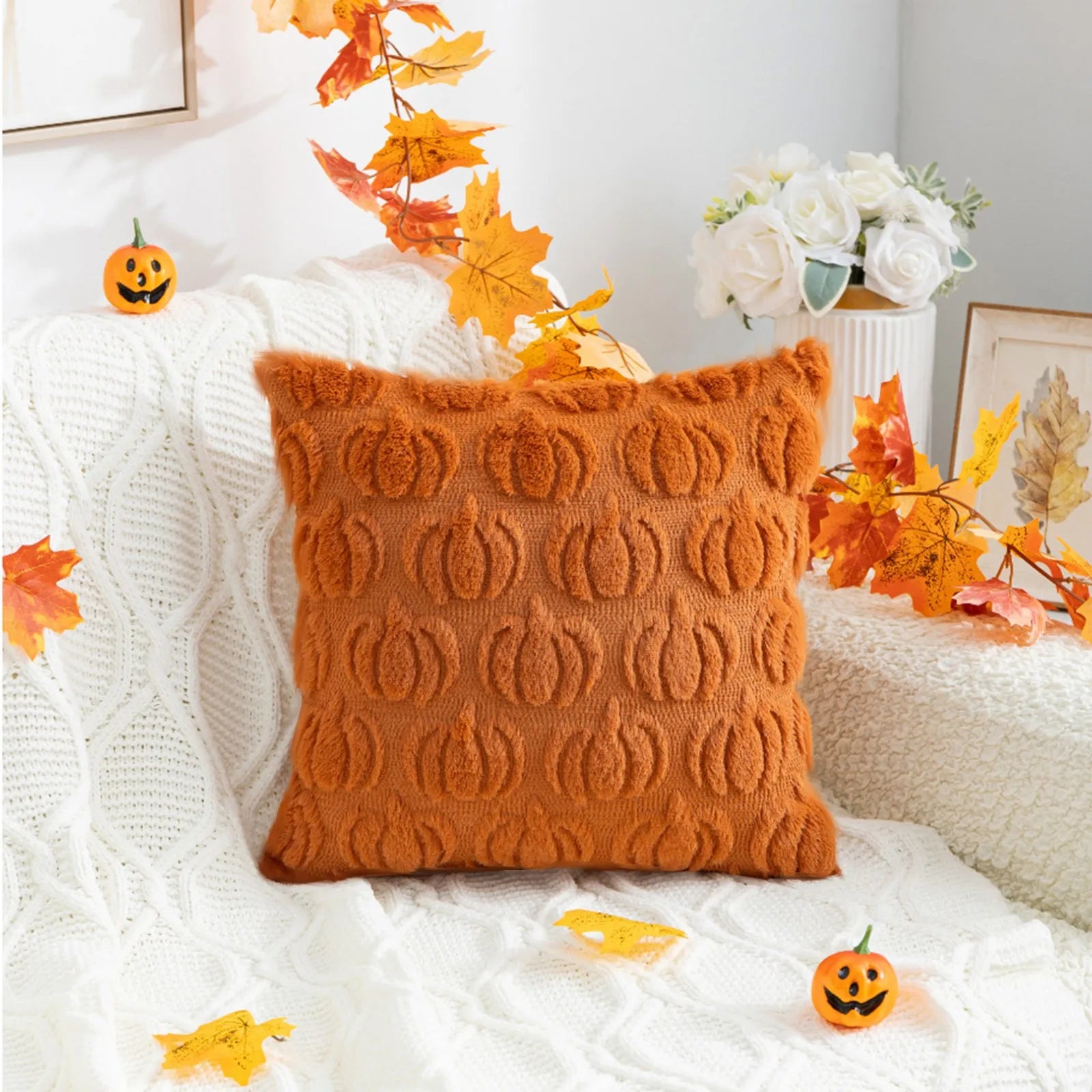 Pumpkin Halloween Plush Pillow Covers
