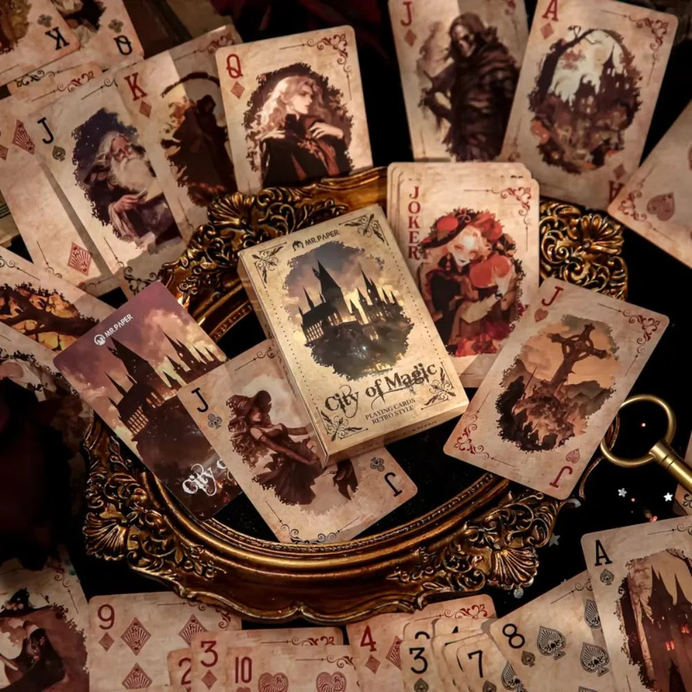 Retro Castle Girl Playing Cards Set