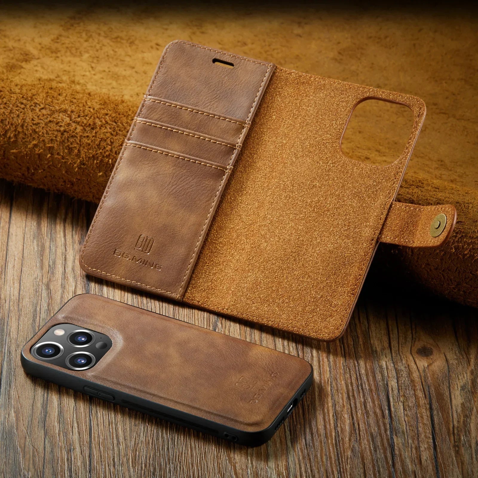Magnetic Leather Wallet Case for iPhone