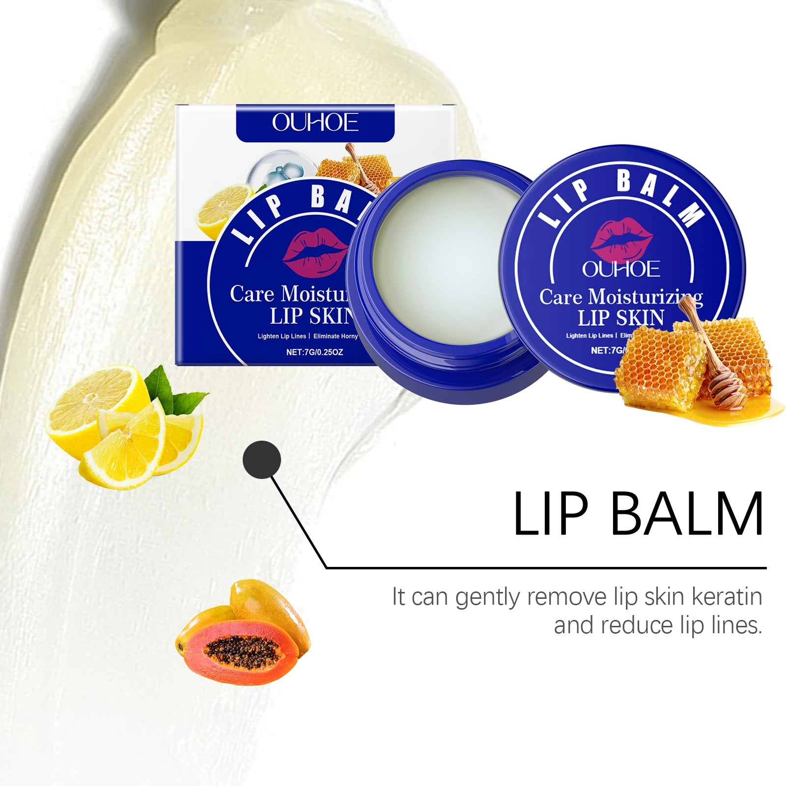 OUHOE Hydrating Lip Balm & Exfoliator