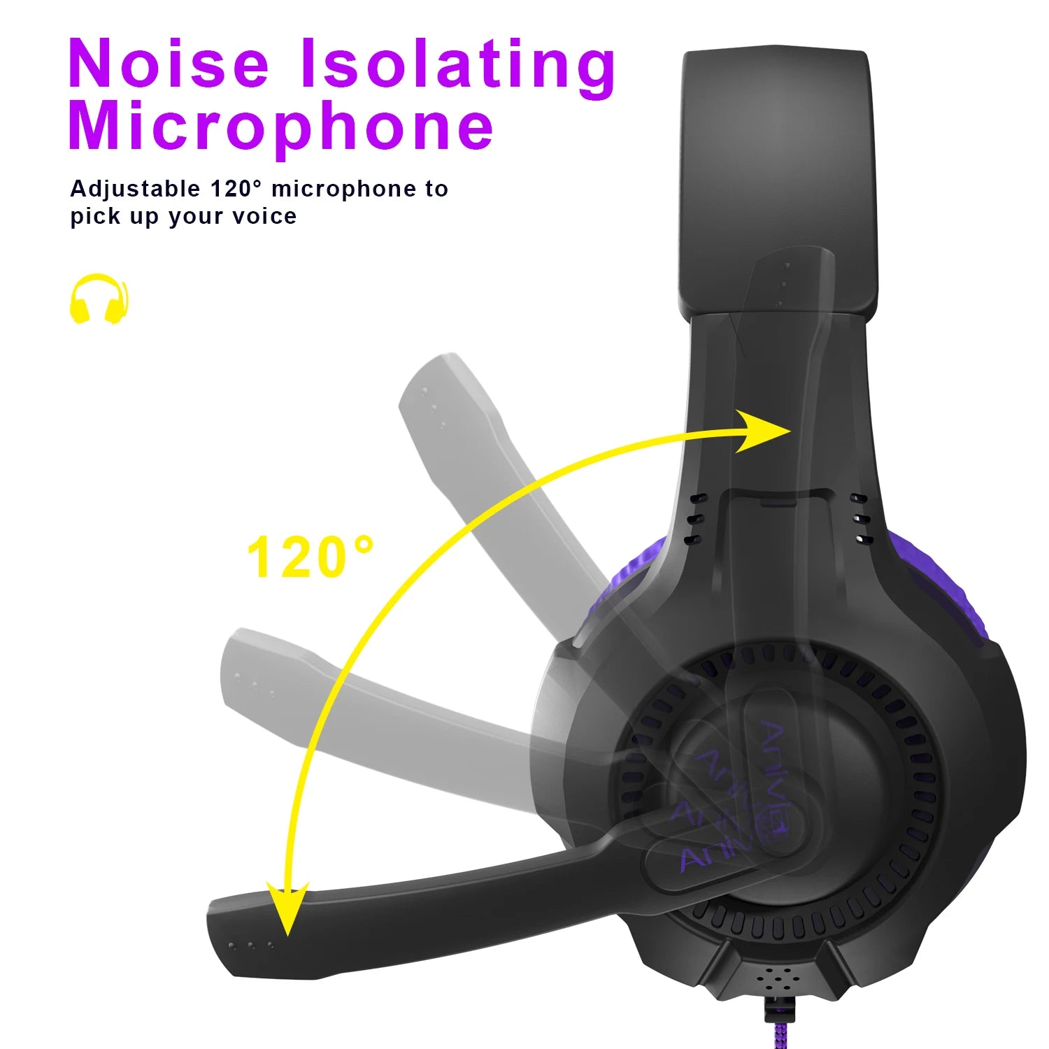 Kabelgebundenes Gaming-Headset mit Mikrofon und Lautstärkeregelung