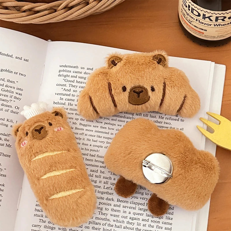 Bread Capybara Plush Doll Brooch