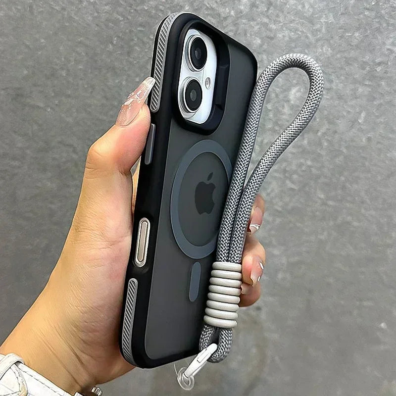 Luxury MagSafe Matte Case with Lanyard
