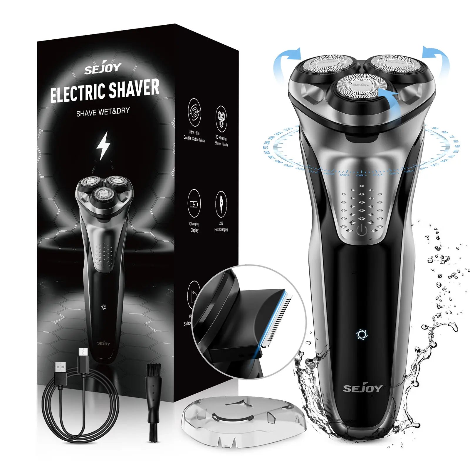 Sejoy 3D Floating Wet Dry Electric Shaver