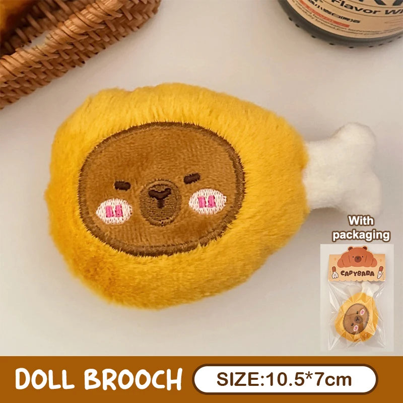 Bread Capybara Plush Doll Brooch