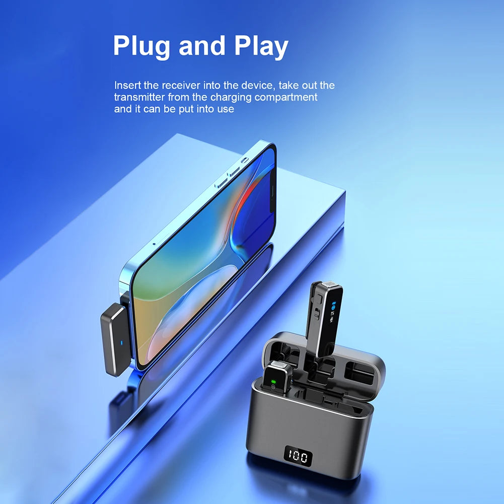 Dual Wireless Lavalier Mic for Phone