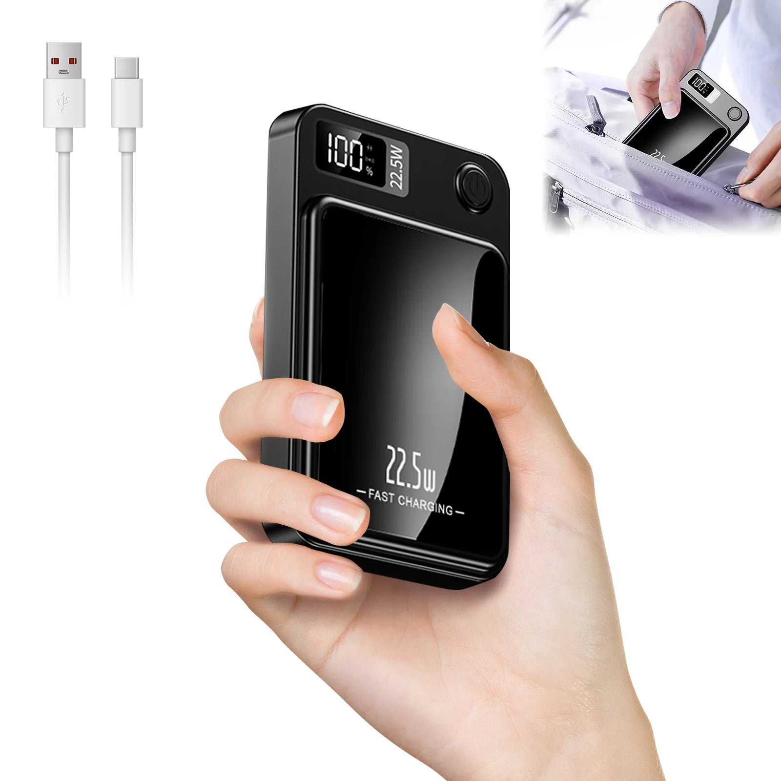 10000 mAh magnetische kabellose Powerbank