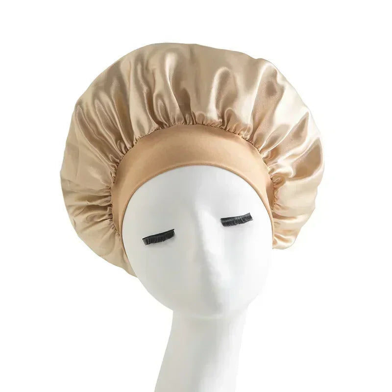 Satin Wide-Brim Silk Sleep Nightcap