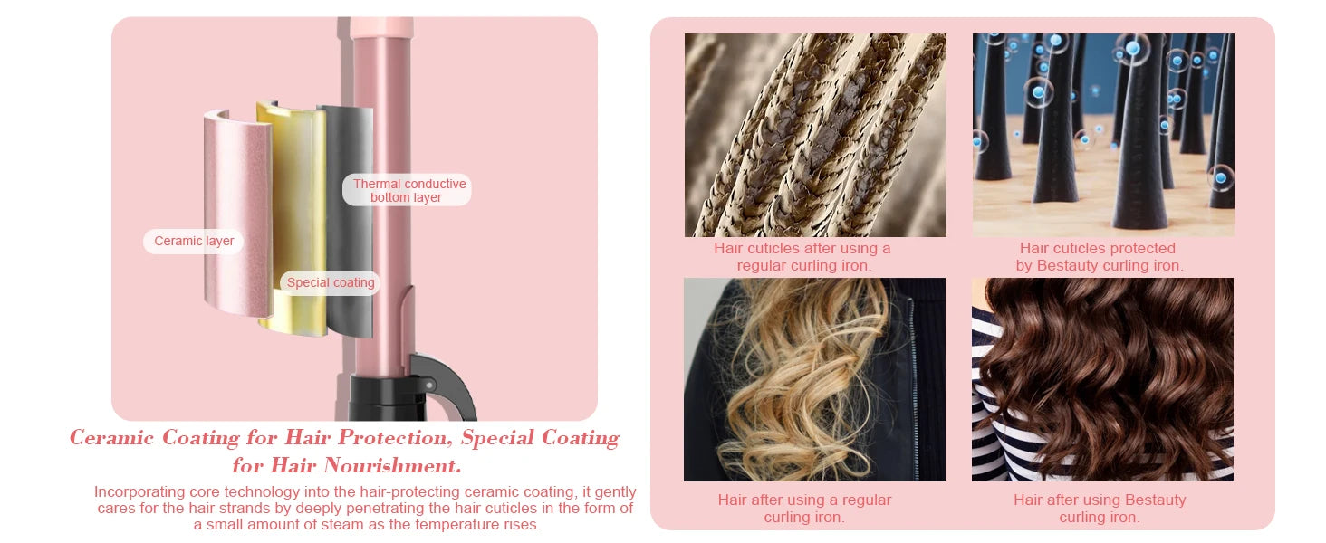 Ceramic Curling Wand Set with Barrels