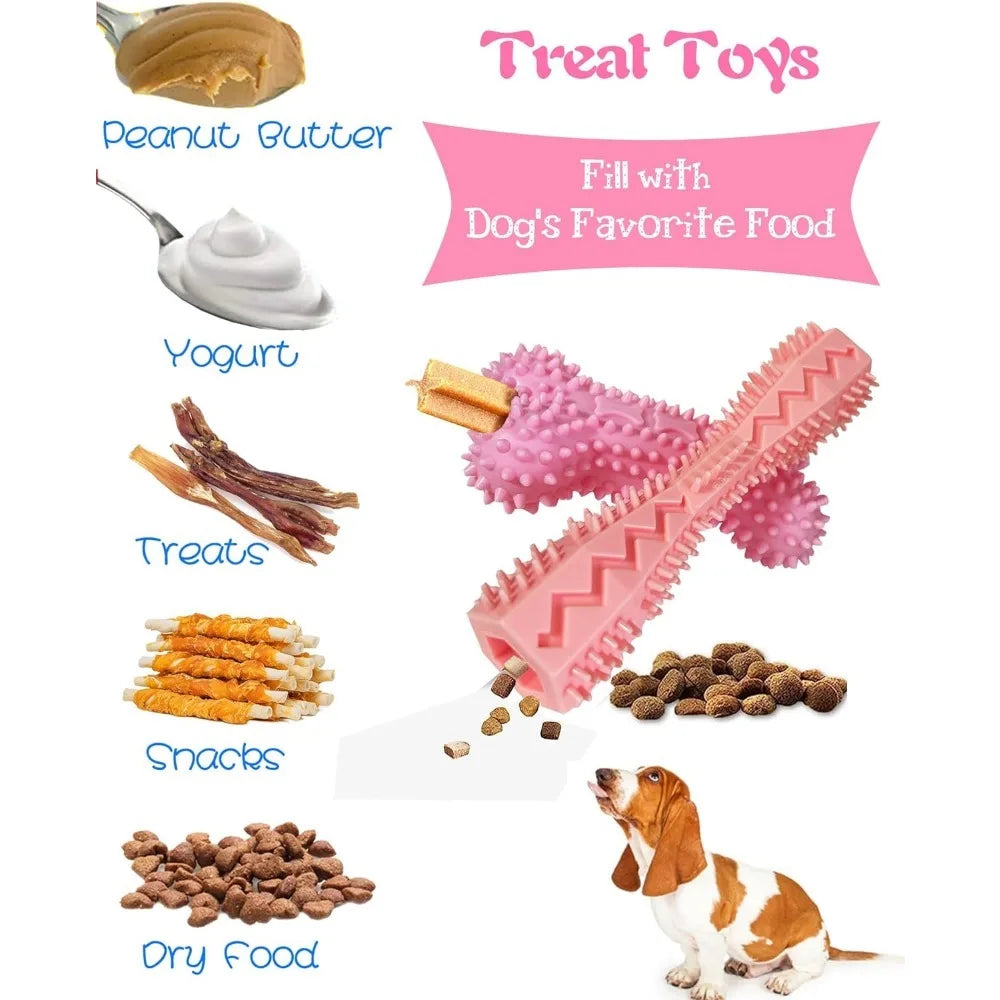 Pink Puppy Teething Chew Toy Set