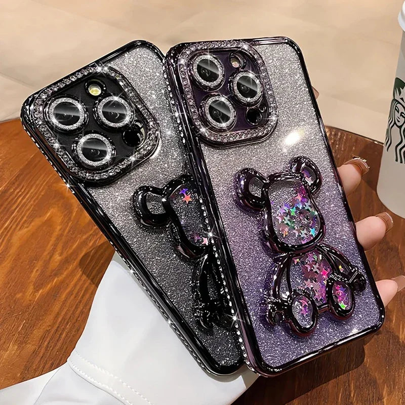 Glitter Bear Diamond iPhone Case