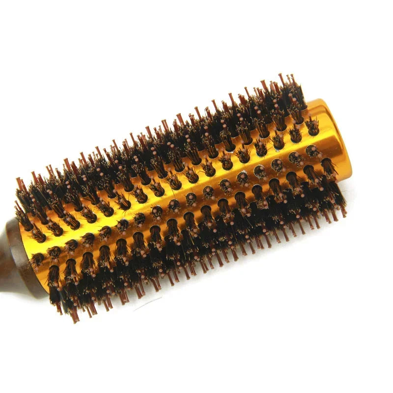 Boar Bristle Round Wooden Hair Brush