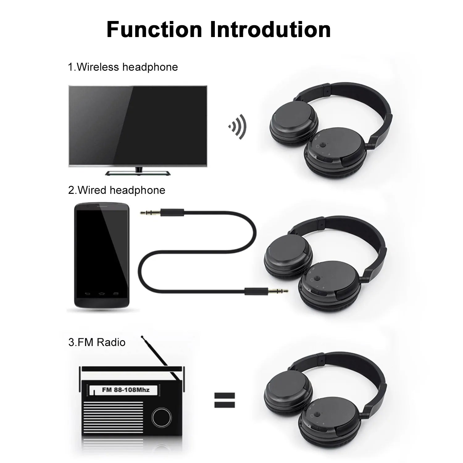 KST-900 FM Wireless Over-Ear Headphones