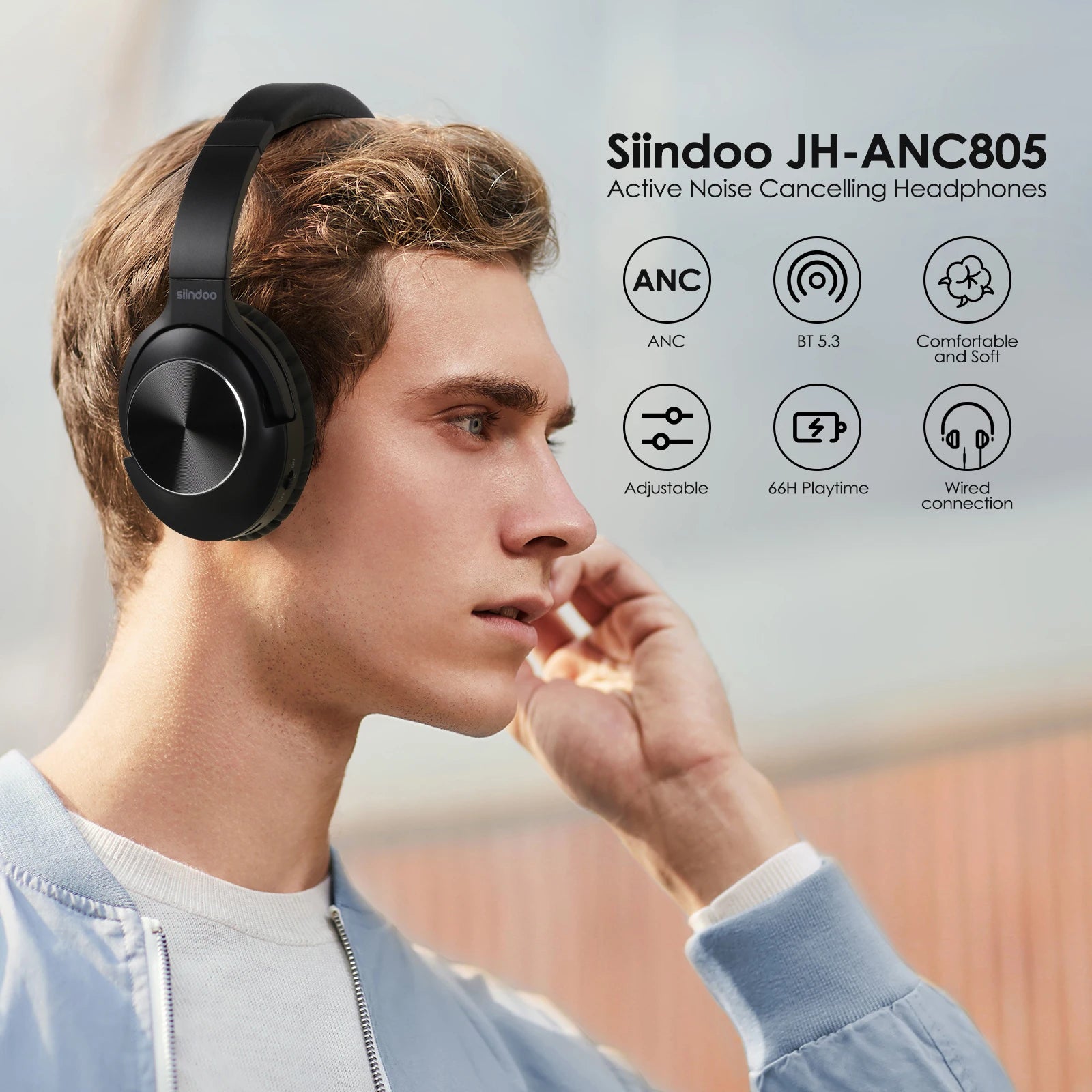 Siindoo ANC Kabellose Bluetooth-Kopfhörer