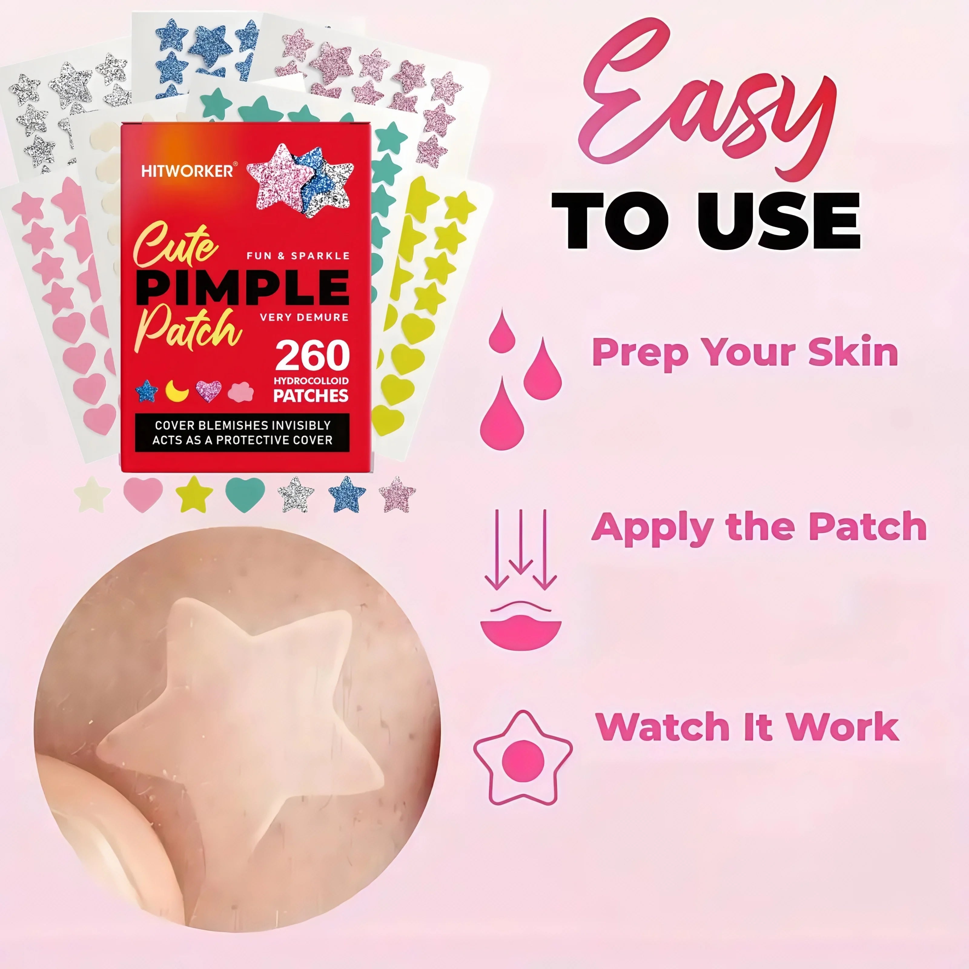 260PCS Hydrocolloid Invisible Acne Patches