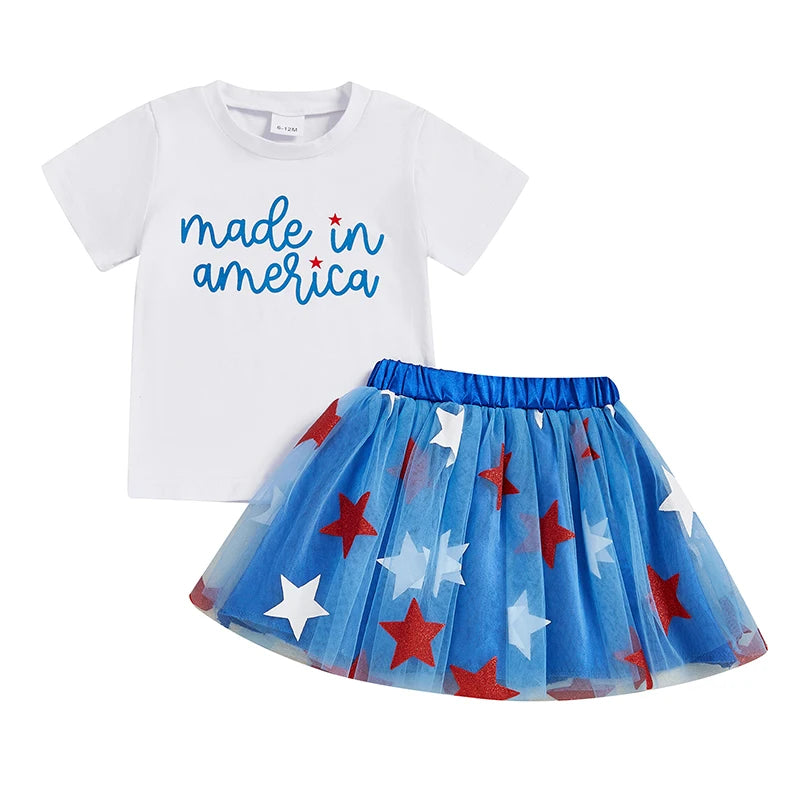 Toddler Girl 4th of July Outfit Set