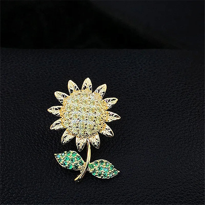 Flower and Bow Metal Brooch Set