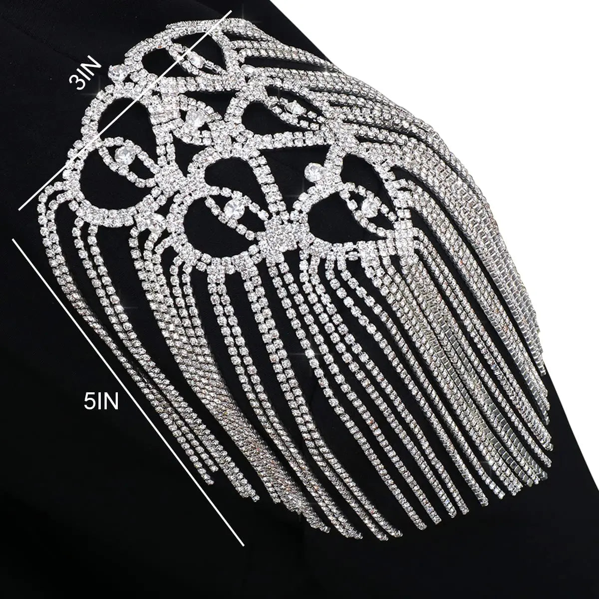 Tassel Heart Chain Epaulet Brooch Pin