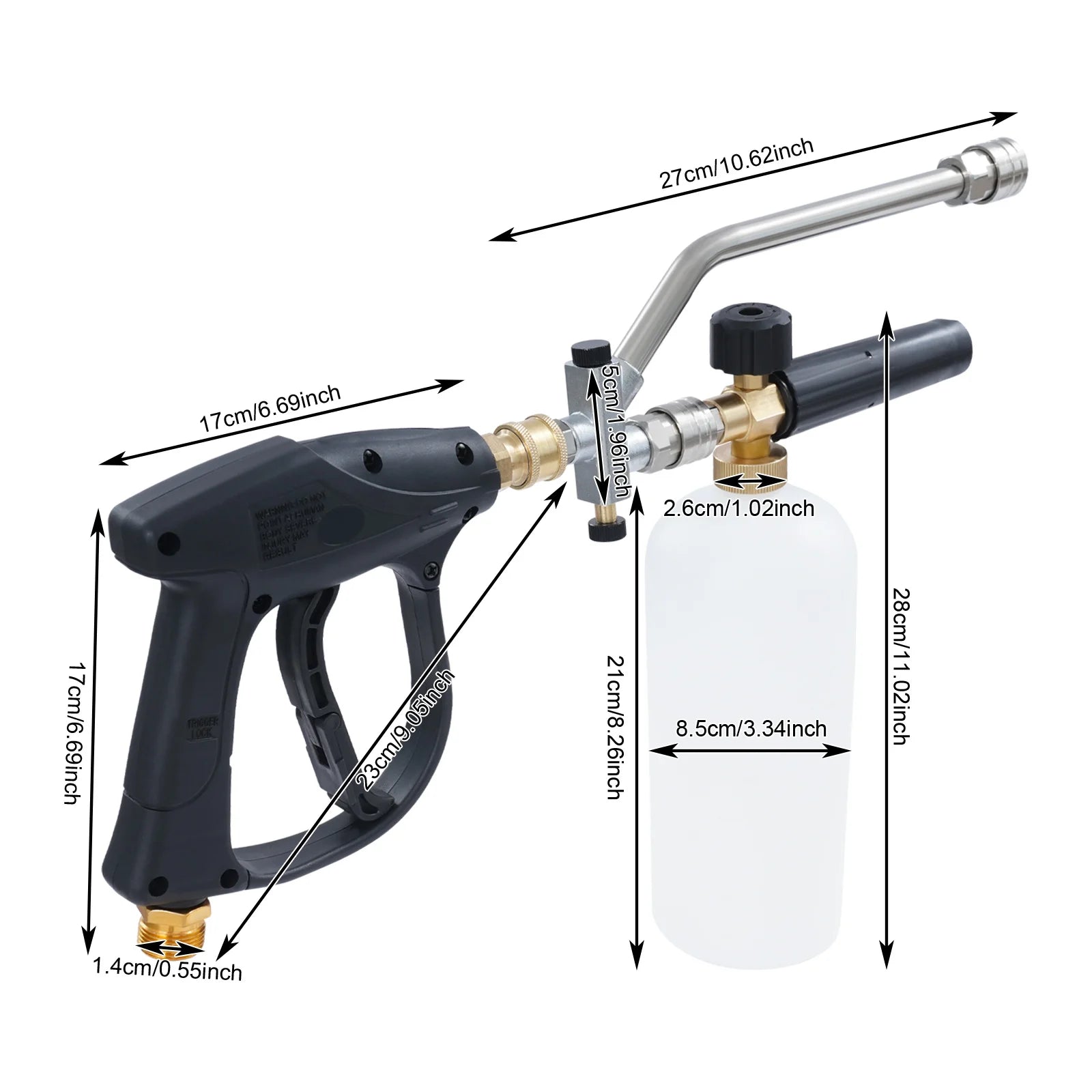 2in1 Pressure Washer Gun with 5 Nozzles