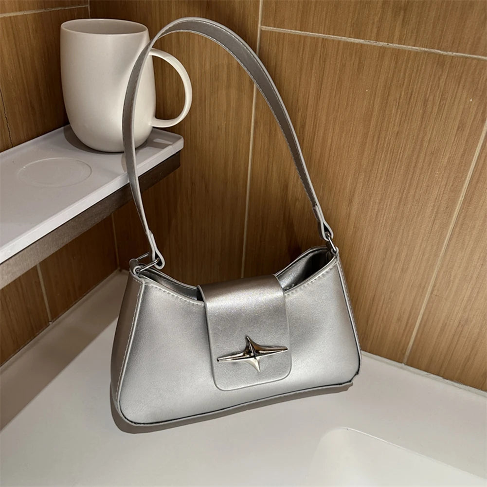 Y2K Sequin PU Leather Shoulder Bag