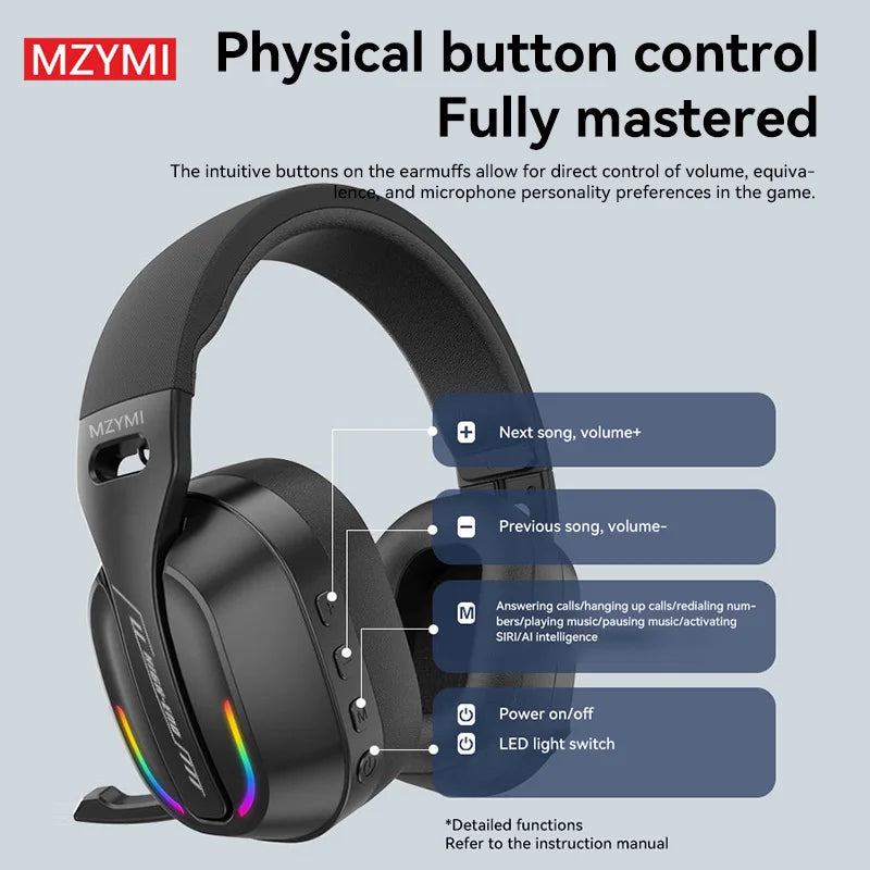 MZYMI B500 Foldable RGB Gaming Headset